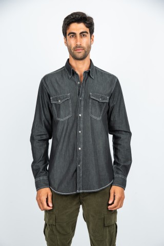 Camicia Jeans Black Denim